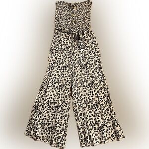 Leopard Strapless Jumpsuit